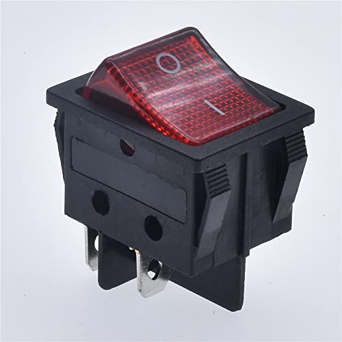 Interruptor de palanca, interruptores, interruptor basculante KCD4 20A 250 V de alta corriente KCD4 22 * ​​29 Interruptor de encendido basculante de cobre rojo Botón de 4 pines Accesorios eléctricos I