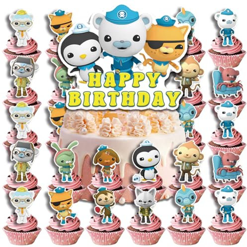 Oktonauten-Kuchenaufsätze, Cupcake-Topper, Oktonauten-Geburtstagsparty-Zubehör, Kuchendekorationen für die Oktonauten-Party-Dekoration, 25 Stück