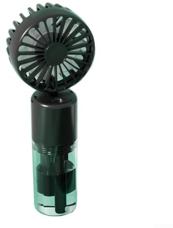 RANRAO Ventilatore nebulizzatore portatile, multiuso, per mini ventilatore portatile, 4 velocità, regolabile a 180°, portatile, per sport, viaggi, campeggio, shopping (nero)