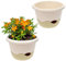 GarPet 2X Blumentopf zum hängen Outdoor mit Wasserspeicher Hängeampel Blumenampel Kette Hängeblumentopf 30 cm Elfenbein Außenbereich 30 x 30 x 19,5 cm
