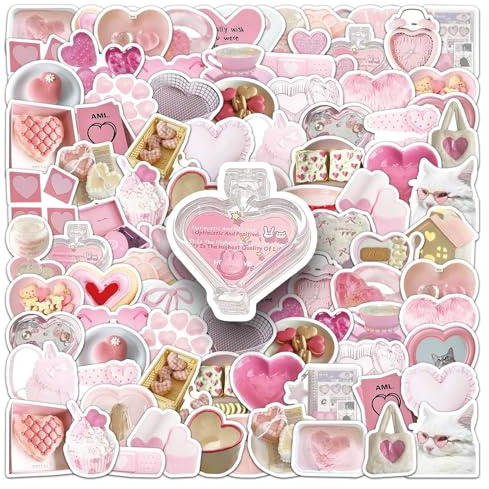 Bric Dodo 50 Stück Liebe Aufkleber Auto Laptop Telefon Gitarre Skateboard Motorrad Fahrrad Love ins Stickers Set Vinyl Wasserdicht Aesthetic Aufkleber für Jugendliche Kinder Erwachsene