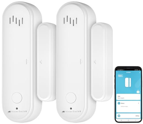 VisorTech Hausalarm: 2er-Set 2in1-WLAN-Tür- und Fensteralarme, Sirene, App, Sprachsteuerung (WLAN-Türsensor mit Sirene, Fenster-Tür-Alarm mit, Alarmanlage)