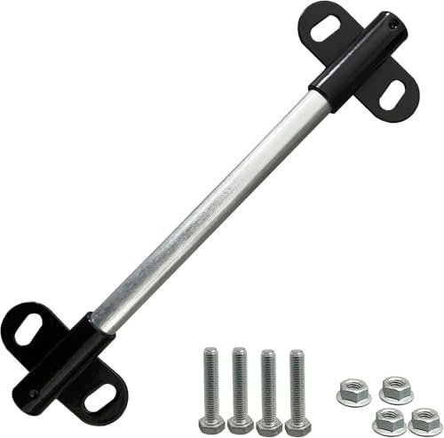 1 Set Wheelbarrow Axle Bracket Set,Compatible with 5/8 Hole Wheelbarrow Axles,Including Heavy-Duty Wheelbarrows Spare Parts 10 inch Wheelbarrows axles and 3.3 x 2.1 inch Brackets