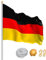 Eulenke 6,5m Aluminium Fahnenmast, Fahnenstange inkl. 150x90 cm Deutschland Fahne, Bodenhülse, Zugseil, Abschlusskappe, für Feste, Garten, Haus, Wohn- und Geschäftszwecke