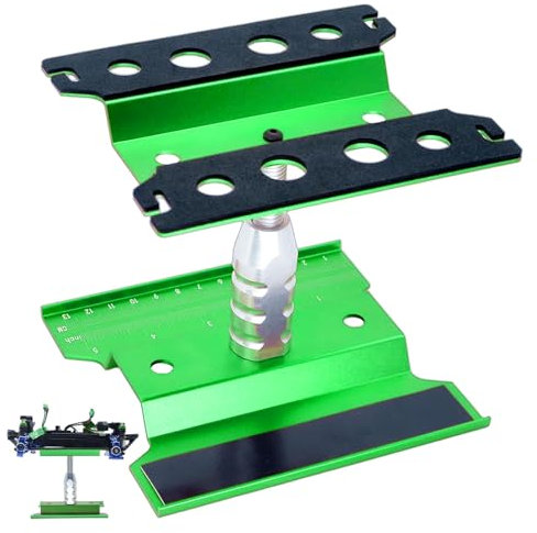 Reparatur-Ständer für RC-Autos, verstellbare Arbeitsstation für 1/8, 1/10, 1/12 RC-Autos wie Traxxas Slash TRX4, Arrma, Axial SCX10, Losi, Redcat, Wltoys (Grün)
