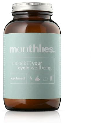 Monthlies Ergänzungsmittel für Frauen zur Unterstützung von PMS und Periodenschmerzen 222g | Unterstützt hormonelles Gleichgewicht-Unterstützt bei Krämpfen und Blähungen, 30 Tage Vorrat Veganes Pulver