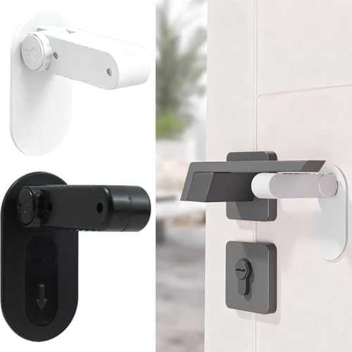 2 Pack Door Locks for Children, Child Door Lock Safety Locks with Adhesive, Baby Safety Door Handle Lock for Bedroom, Bathroom, Kitchen, Easy Installation, No Tools Required