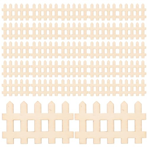 CALLARON 100 Pcs Mini Picket Fence Mini Fence Wooden Material Simple and Delicate Design Micro Landscape Decoration Fine Workmanship