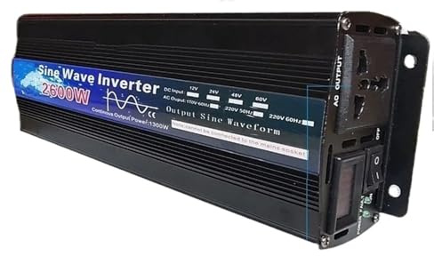 Convertisseur onduleur Voiture Onduleur Onde Sinusoïdale pour 12V/24V 220V 1000w 2000w 2600W Transformateur Tension Puissance DC12V AC Convertisseur Affichage LED(1600W,24V,220V 50Hz)