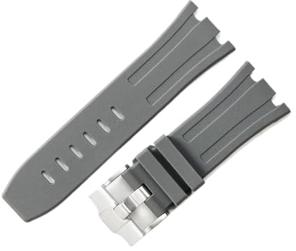 GJZISBKLB Gummi-Uhrenarmband, kompatibel mit Aibi Royal Oak Ap15703 Offshore-Serie, 28 mm, 30 mm, wasserdichtes Armband, Zubehör, Armband(Gray)