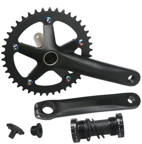 YWMJZEU Kurbelgarnitur mit Innenlag Hohl Aluminium Kurbelsatz Kurbelgarnitur mit Tretlag für Radfahr, 170mm