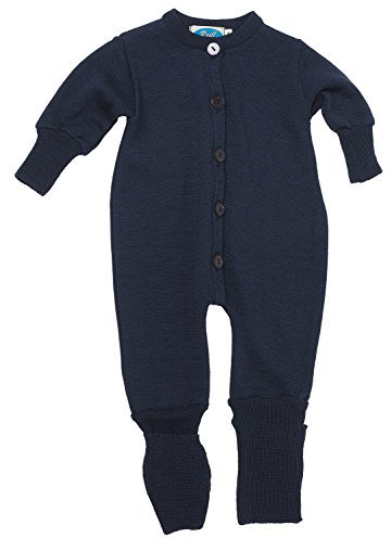 Reiff Baby Overall/Schlafanzug Frottee, 70% Merino-Schurwolle kbT. / 30% Seide (86/92, Marine)