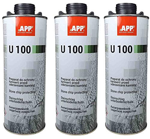 APP U100 Unterbodenschutz Schwarz oder Grau - überlackierbarer bitumenfreier Schutz für den Fahrzeug-Unterboden auf Kautschuk-Basis (3 KG UBS schwarz)