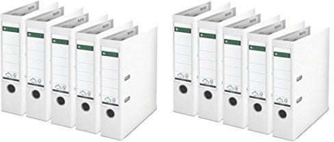 Leitz 1010-50 Qualitäts-Ordner Plastik-Cover (A4 breit | 10er Pack, weiß)