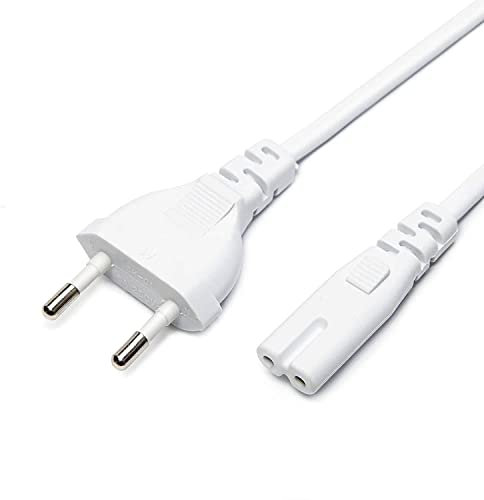 CABLEPELADO Cavo Alimentazione Tipo C Euro - C7 - Euro 8 - Compatibile Con Samsung Toshiba LG Philips Sharp Sony, Monitor, DVD Printer Radio BLU-Ray Playstation Xbox - 3 Metri - Bianco
