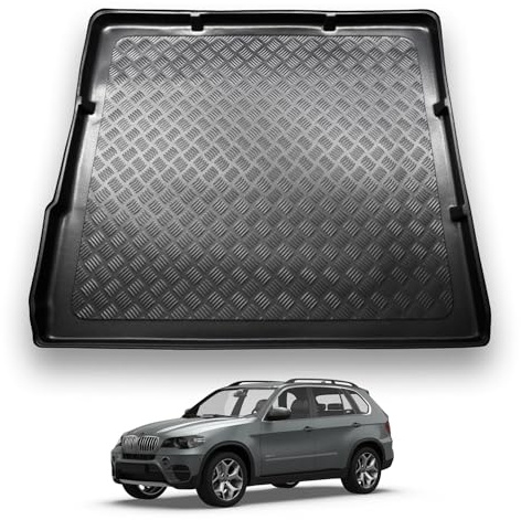 NOMAD Boot Liner Mat for BMW X5 2007-2013 | Tailored PE Car Boot Protector Tray, Waterproof Raised Edge Trunk Mat, Easy Clean Cargo Floor Liner