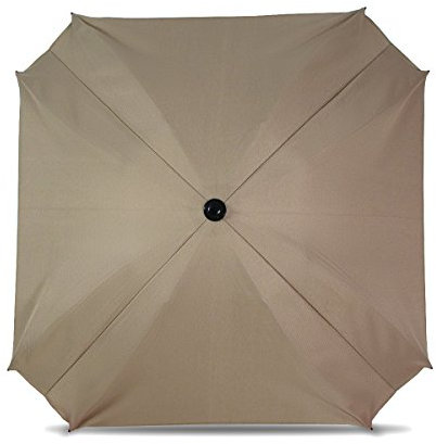 Sombrilla para cochecito de bebé, con brazo de fijación flexible, protección UV, diámetro 68 cm, color beige