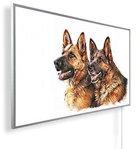 Könighaus 1000W Infrarotheizung mit Bild in HD Qualität ✓ Energiesparend ✓ 5 Jahre Garantie ✓ Doppelter überhitzungsschutz ✓ Infrarot Wandheizung ✓ Motiv: 82. Schäferhunde