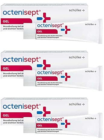 3x 20 ml Schülke Octenisept® Gel Wundgel Heilsalbe Verbrennungen Sonnenbrand Gel Schutz, Tube