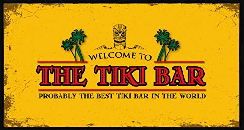 Artylicious The Tiki Bar Tapis de couloir tropical jaune pour bar à domicile