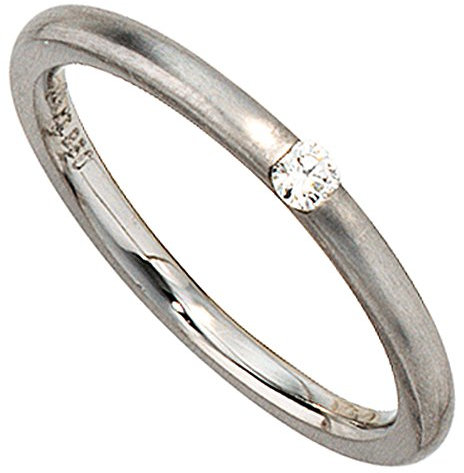 JOBO Damen-Ring aus 950 Platin matt mit Diamant Größe 56