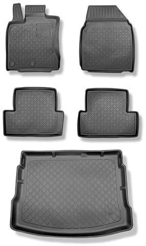 Mossa Juego de Alfombrilla para Maletero y Alfombrillas TPE Adecuado para Nissan Qashqai I Crossover (02.2007-01.2014) - G