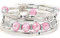 YooAi Wickelarmband Böhmische Perlen Armband Multicolor Türkis Elastische Stapelbar Anhänger Armband für Frauen (PinkCrystal)