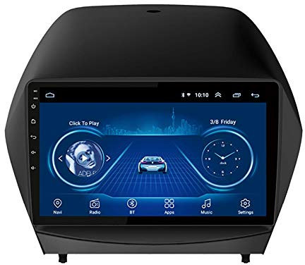 BIEKANNM Android 8.1 2.5D IPS 4 Core (8 Core) Auto-DVD-Radio GPS-Navigation für Hyundai IX35 2010-2015 9-Zoll-Stereo-Audio-Navi-Video mit Bluetooth-Anrufen WiFi-Touchscreen,4 core-WiFi: 1+16G