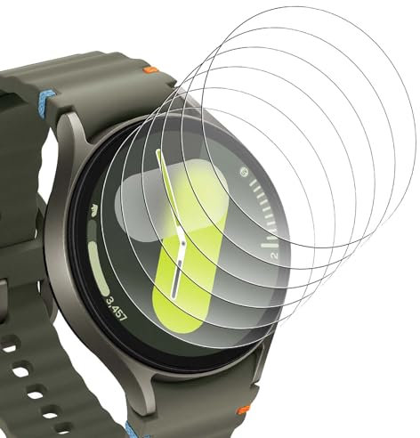 Bigqin 6 Piezas Protector de Pantalla Compatible con Samsung Galaxy Watch 7 6 5 4 44mm SM-L315/L310/R940/SM-R915/SM-870, HD Película Cristal Templado, Sin Burbujas, Anti-Arañazo