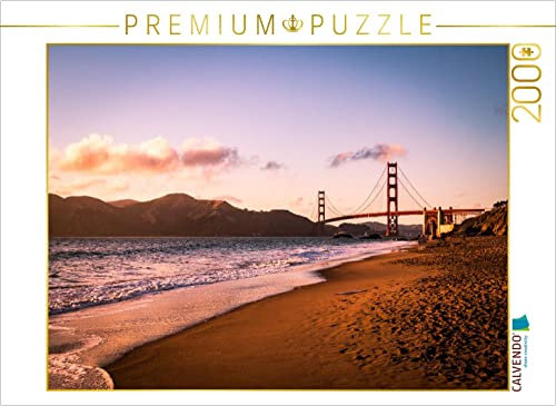 CALVENDO Puzzle San Francisco - Sonnenuntergang an der Golden Gate Bridge 2000 Teile Puzzle quer | Lege-Größe cm Foto-Puzzle für glückliche Stunden