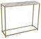 Versa Montpellier Meuble d'Entrée Étroit pour Entrée ou Couloir, Table Console, Dimensions (H x l x L) 81 x 30 x 100 cm, Bois et métal, Couleur: Marbre et Or