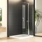 Goezes 120x185cm Walk in Duschwand Pendeltüren Walk in Duschabtrennung faltbar Mit Festem Segment Walk-In Dusche mit Teilbefestigung und Teilschwenkung 6mm ESG NANO Glas