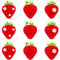 Erdbeer-Party-Dekorationen, Erdbeer-Wabenbälle, Geburtstagsgeschenke, Beeren-Tischaufsätze, Seidenpapier, Waben, Tischdekoration, Hängedekoration, Partyzubehör, 9 Stück