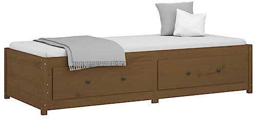 vidaXL Tagesbett Sofa Gästebett Sofabett Einzelbett Bett Bettsofa Bettgestell Holzbett Bettrahmen Schlafsofa Honigbraun 90x200cm Massivholz Kiefer