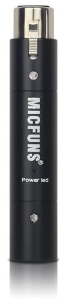 Micfuns M1 In-line Microphone Pream, Mic Booster Preamplifier with 28dB Gain for Dynamic and Passive Ribbon Microphones (Black)