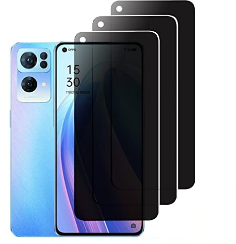 3 Pièces Anti-Espion Protecteur D'écran pour Oppo Reno 6 5G, Privacy Film en Verre Trempé Confidentialité 3D Vitre Protection Écran pour Oppo Reno 6 5G [Non Compatible avec Lecteur d’Empreinte]