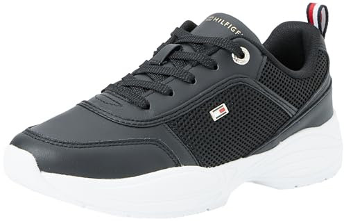 Tommy Hilfiger Damen Runner Sneaker Schuhe, Schwarz (Black), 39