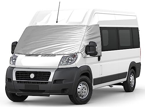 Frontscheibe Wrap Cover Ersatz für FIAT Ducato 2006-2022, Auto Windschutzscheiben Abdeckung Ersatz für Peugeot Boxer und Citroën Jumper, 600D Luxus Sonnenschutz Wasserdichtes Schnee-Eisschutz