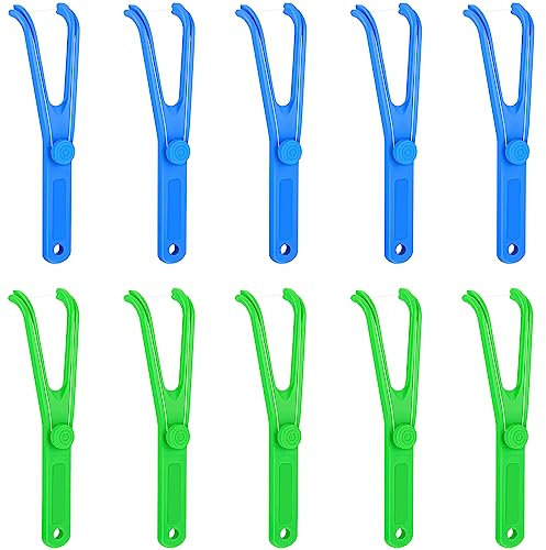 Cisixin 10 Pezzi Filo interdentale Y,Supporto per filo Interdentale Riutilizzabile,Supporto Professionale per Manico per Filo Interdentale,Modo Facile e Comodo per Pulire Orale