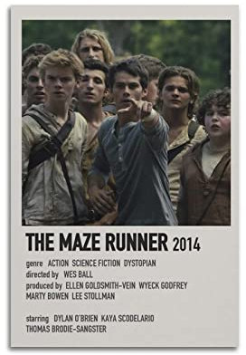 The Maze Runner Film-Leinwand-Poster, Raumdekoration, ästhetisches Poster, künstlerisches Poster für Schlafzimmer, Wohnzimmer, Wände, 30 x 45 cm, ungerahmt