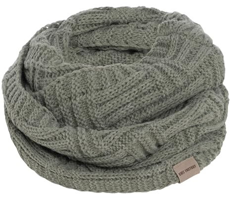 KNIT FACTORY - Bobby Loop Schal - Grob Gestrickter Schlauchschal - Für Damen und Herren - Strickschal mit Wolle - Hochwertige Qualität - Urban Green