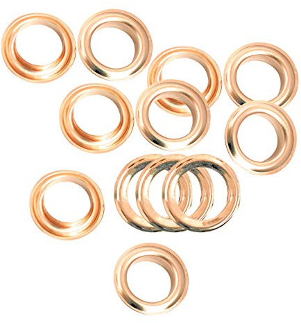 Trimming Shop 20mm Brass Eyelets with Washers, Durable & Rust - Proof Grommets for DIY Projects, Yoga Mat, Tarpaulin, Vinyl Banners, Pool Covers (Rose Gold, 100pcs)