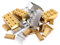 Penny Bricks Klemmbausteine Brick Chrome-Pack Golden Bausteine 2x4 | Kompatibel | Goldene und Silberne Steine (Silber, 20 Stück: 1x2 Barren)