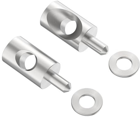 Shuisen Lot de 2 charnières de porte de douche de rechange en acier inoxydable de 0,6 cm de diamètre et rondelle pour portes de douche encadrées avec charnière continue