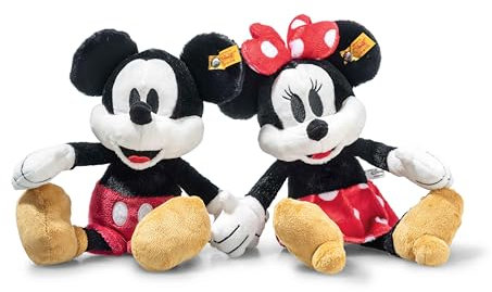Steiff Disney Originals 708039 - Set regalo di peluche Disney Originals Minnie e Topolino Topolino carino peluche per bambini, ragazzi e ragazze, 32 cm, multicolore