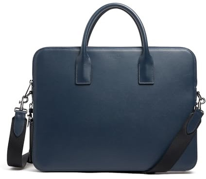 Le Tanneur, Porte Documents,Sac Ordinateur 15 Pouces, en Cuir liégé, Emile, Homme, porté Main, croisé, Poche zippée moussé Ordinateur, Poche Plate, Passant Trolley, bandoulière Ajustable et Amovible