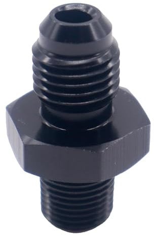 HiSport 4AN to 1/8 NPT Male Hose Fitting Adapter, Universal Aluminum Flare Male 4AN to 1/8'' NPT Union Fuel Oil Line Pipe Connector Black Anodized