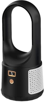 Ventilateur sans pale, ventilateur de climatisation réglable à 6 vitesses, ventilateur de table silencieux rechargeable avec écran LED, ventilateur de bureau portable à piles, climatisation sans pales