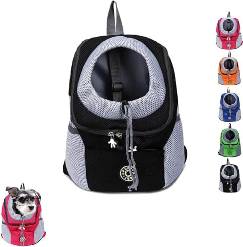 Hunderucksack, Sommer Hunderucksack, Hunderucksack Träger für große Hunde, Hundetragerucksack zum Wandern (Schwarz, L)