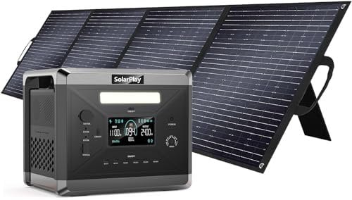 Estación de Energía Portátil SolarPlay Q2501, 2160Wh Batería LiFeP04, 100W USB-CSalida(14 puertos), Carga Completa Rápida 1.5H vía, Generador Solar para Exteriores, Camping, Emergencia (2400 W+200 W)